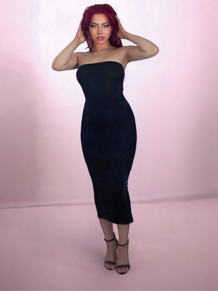 Sephora Black Bandeau Midi Dress 