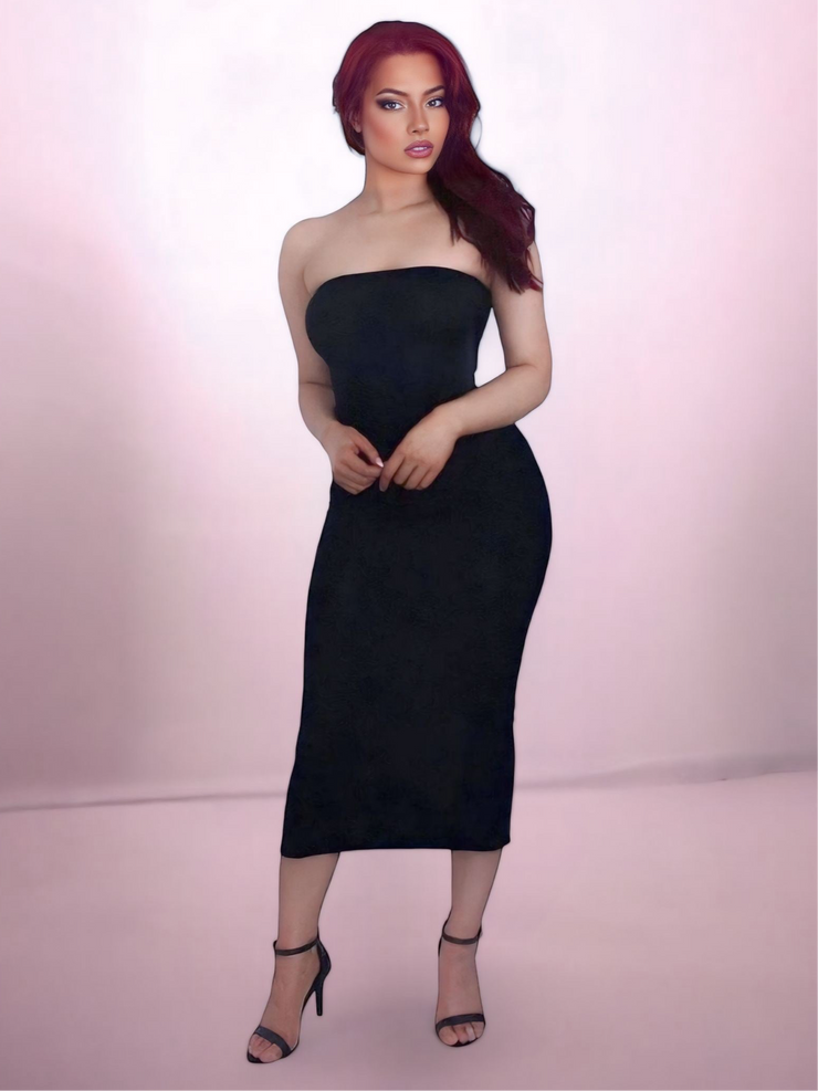 Sephora Black Bandeau Midi Dress 