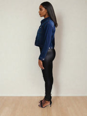 Thea Dark Blue Denim Jean Jacket