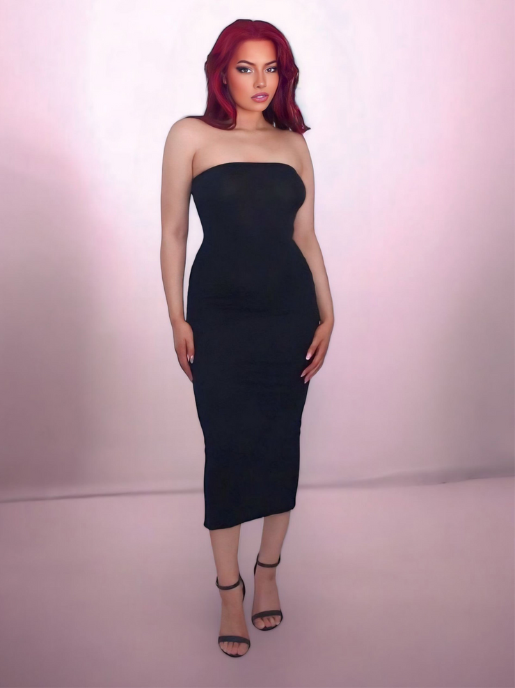 Sephora Black Bandeau Midi Dress 