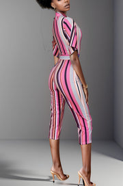 Amber Pink Striped Jumpsuit