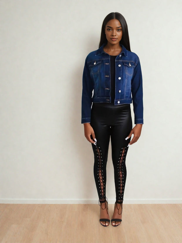 Thea Dark Blue Denim Jean Jacket