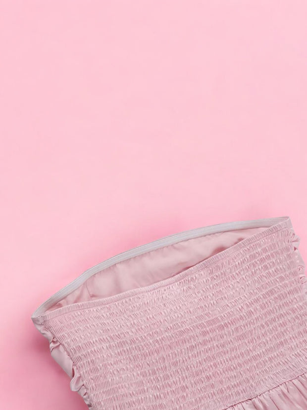 Pink Sorbet Bandeau Bubble Hem Mini Dress | Kandy's clothes