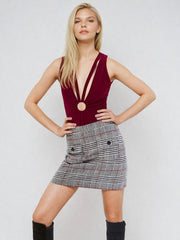 Lola Grey Checked Mini Skirt | Women's Wear | Kandy's Clothes