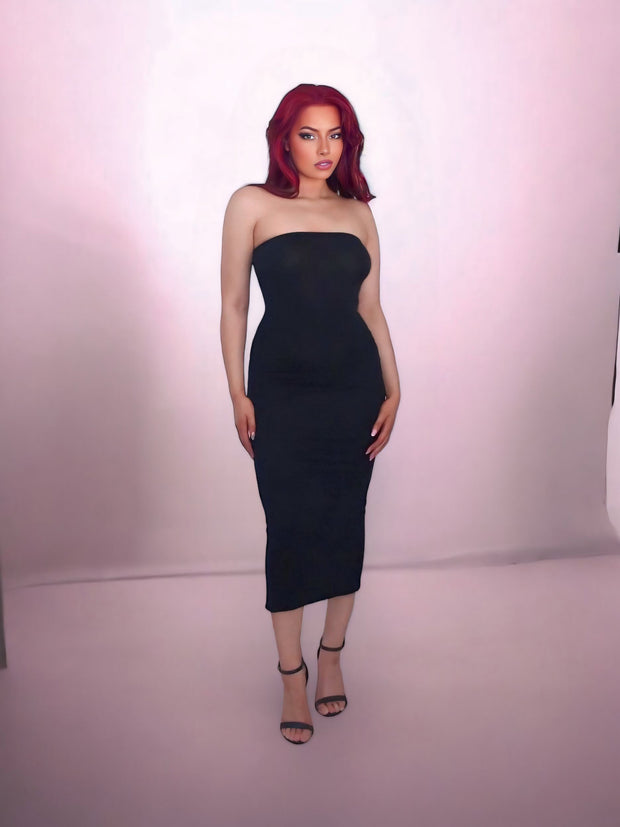 Sephora Black Bandeau Midaxi Dress  | Kandy's Clothes